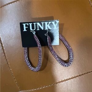 Purple Oval Earrings